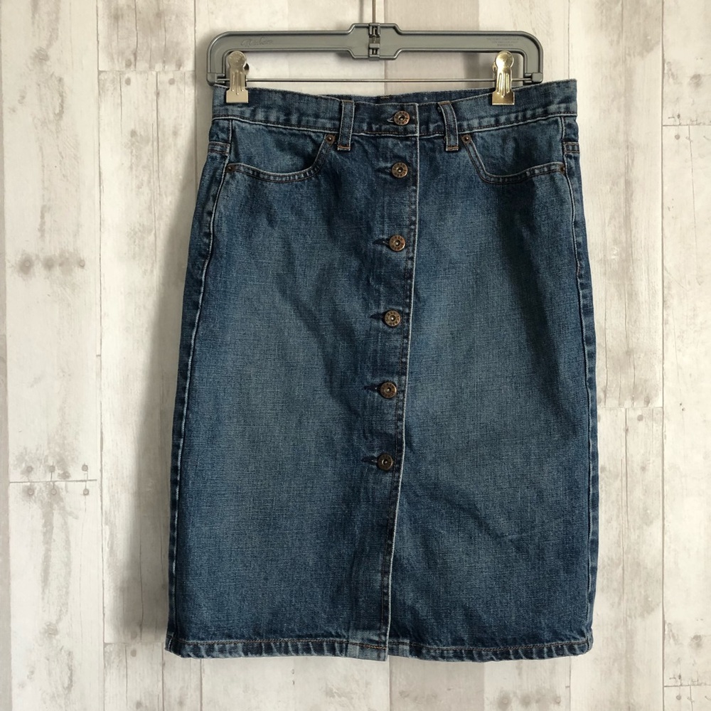 Jcrew Button Down Denim Skirt
